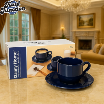 Danny Home 6-Piece Ceramic Cup & Saucer Set – 220ml