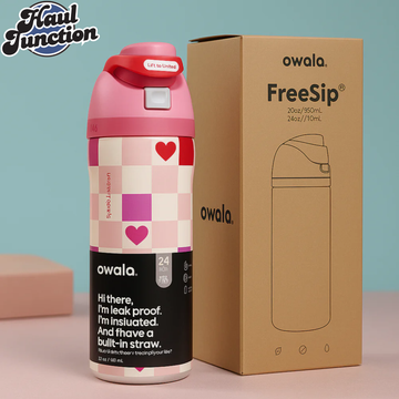 OWALA FREESIP 24OZ WATER BOTTLE - CHESS HEARTS