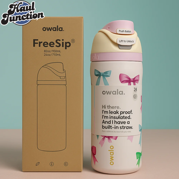 OWALA FREESIP 24OZ WATER BOTTLE - RIBBON WHITE