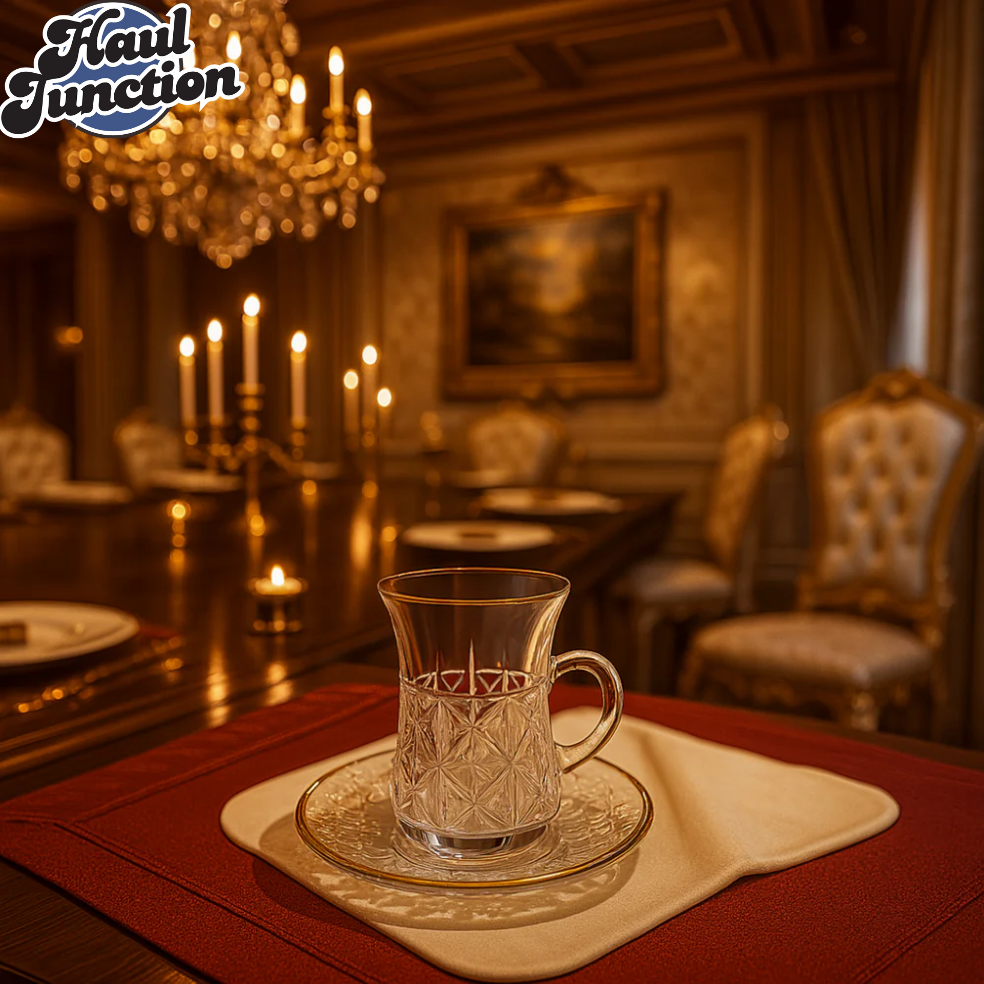 6 Piece Cup Saucer Set 110ml – Elegant Glass Tea Set