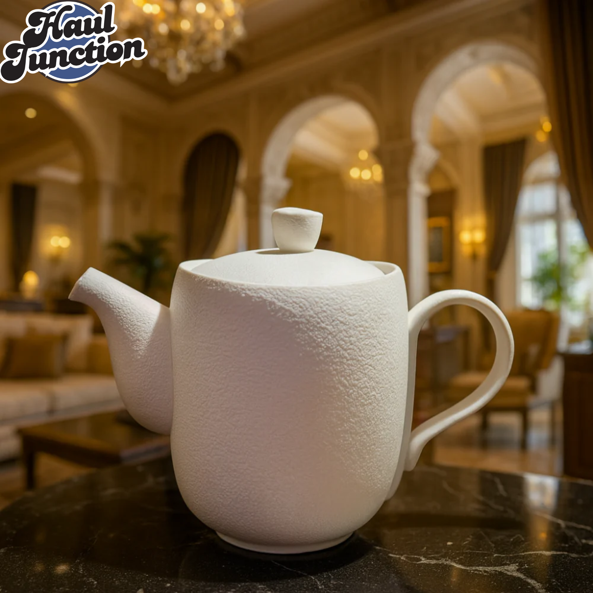 Winsor England 1000cc White Ceramic Textured Tea Pot