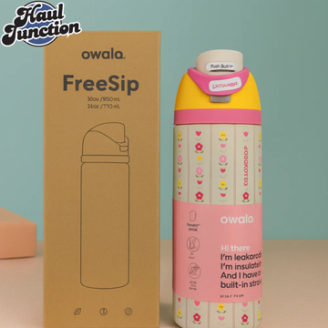 OWALA FREESIP 24OZ WATER BOTTLE - FLORAL STRIPES