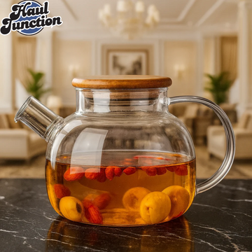 Luxury Glass Teapot with Wooden Lid – 800ml BG45080