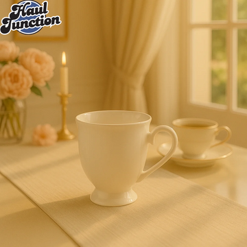 ANGELA White Ceramic Tea Mug