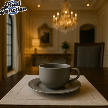 LUXURY 6 PIECES CERAMIC TEA CUP AND SAUCER SET – ELEGANT MATTE FINISH