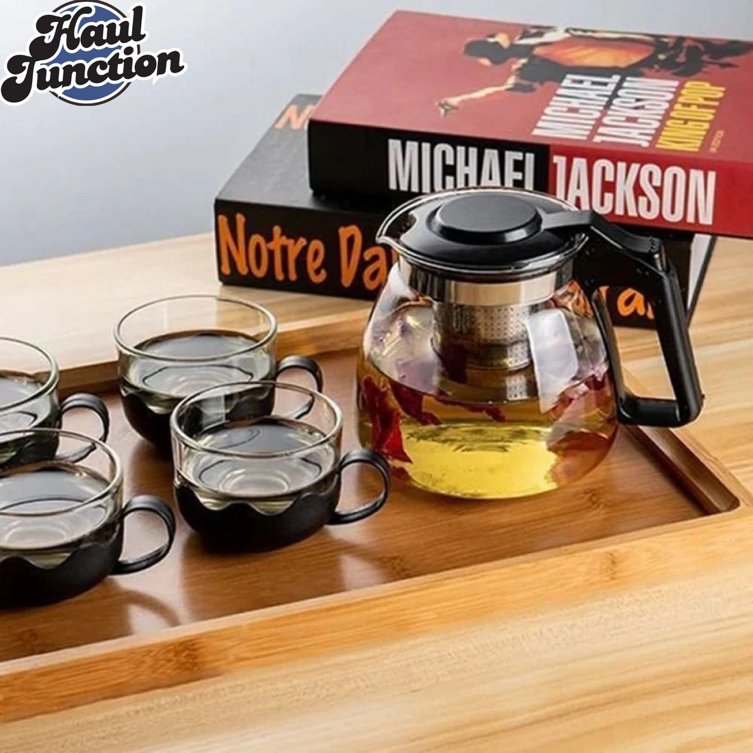 Glass Teapot with 4 Cups