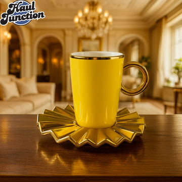 Angela 12-Piece Cup & Saucer Set – Yellow