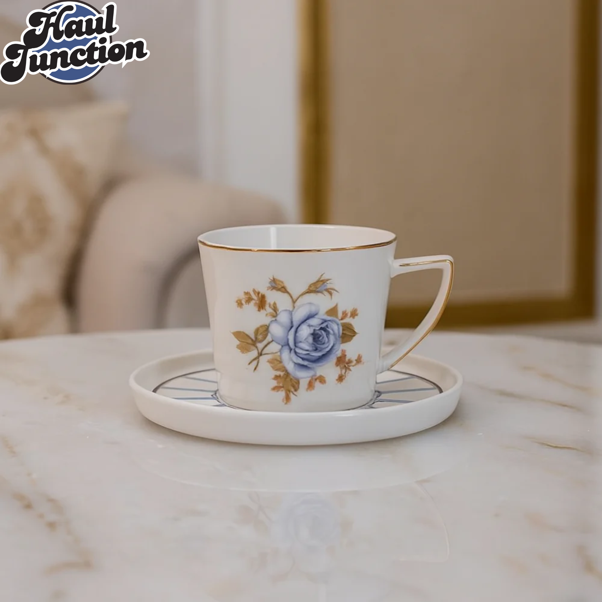 ANGELA 6-Piece Luxury Tea Cup & Saucer Set