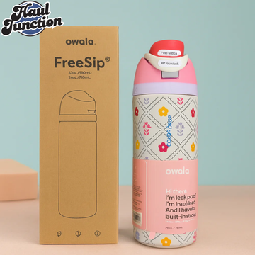 OWALA FREESIP 24OZ WATER BOTTLE - FLORAL PINK