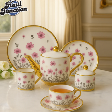 MODERN PRINTED 24 PIECES BONE CHINA TEA SET – LUXURY TEA CUP & SAUCER SET - 2806-004