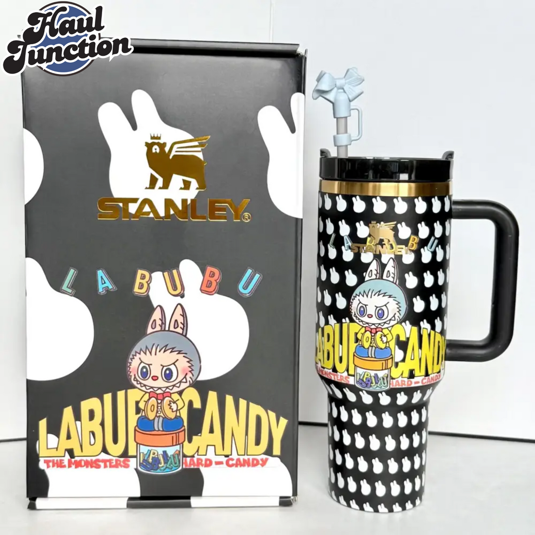 LABUBU X STANLEY QUENCHER TUMBLER 40OZ GIFT BOX PACKING - BLACK