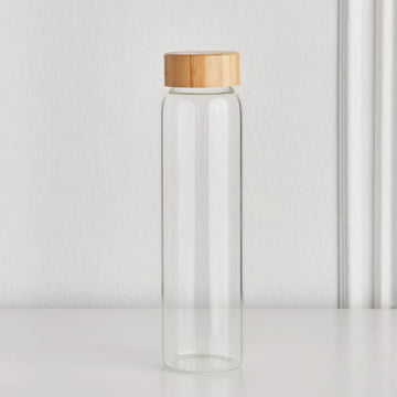Cylindrical Glass Bottle Wooden Lid