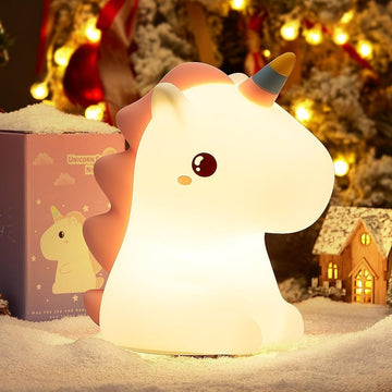 Silicone Unicorn Night Light – Rechargeable & Color-Changing Touch Lamp