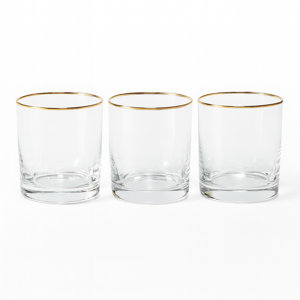 The "Gilded Facet" Glass Set (6 pieces)