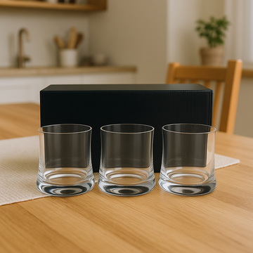 The "Curved Silhouette" Heavy-Base Glass Set (6 pieces)