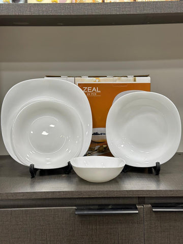 Danny Home Zeal Opal Glass Dinner Set - 24 Pcs