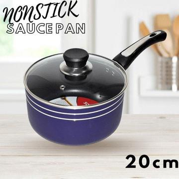 20cm Solecasa Nonstick Sauce Pan with a closed lid, showcasing its durable non-stick surface and practical design for easy cooking.