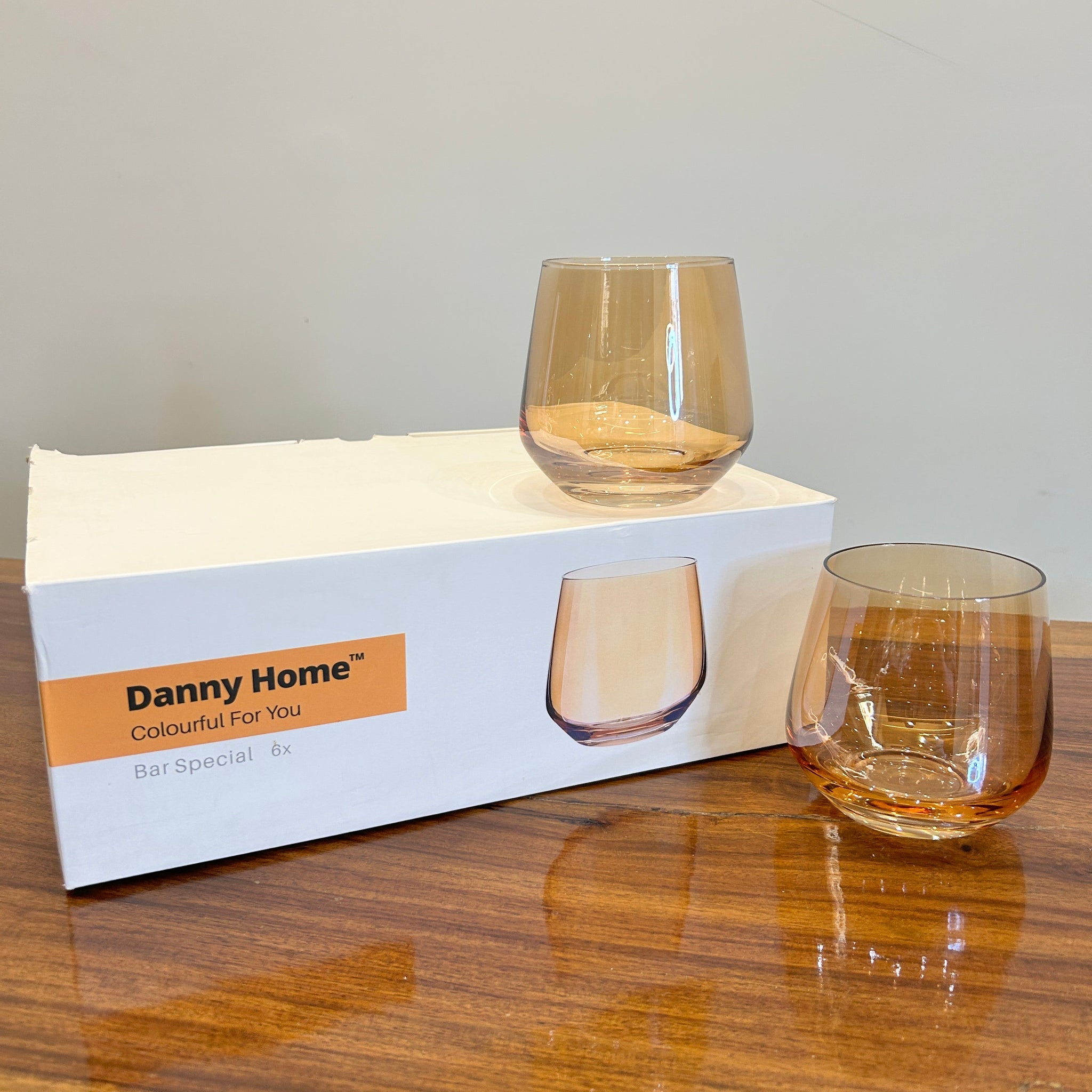 Danny Home Orange Bar Glass 6Pcs (360ml)