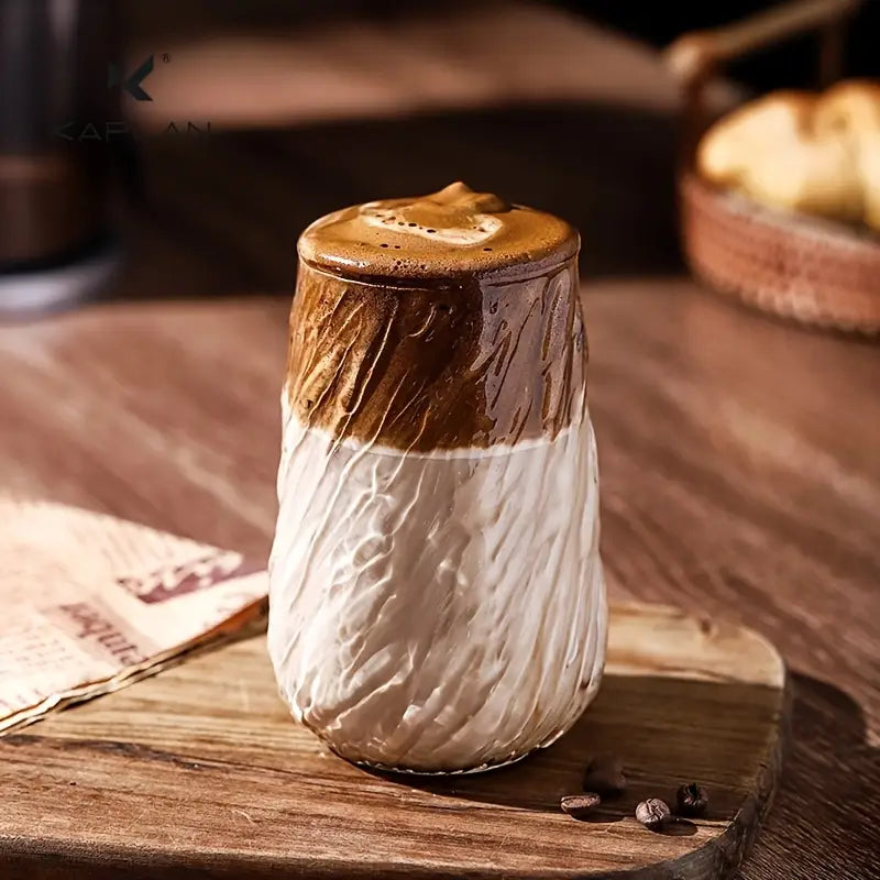 Glass Mug with Elegant Swirl Design ( 400 ML )