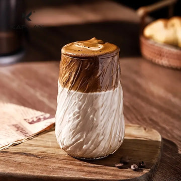 Glass Mug with Elegant Swirl Design ( 400 ML )