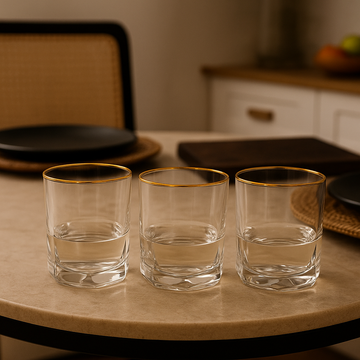 The "Gilded Facet" Glass Set (6 pieces)
