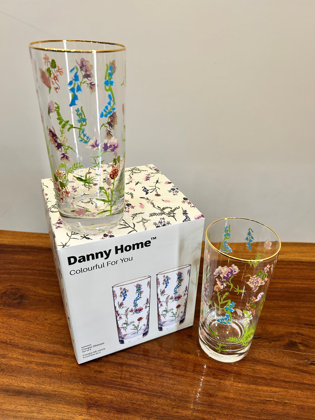 Danny Home Flower Long Glass 4Pcs (470ml)