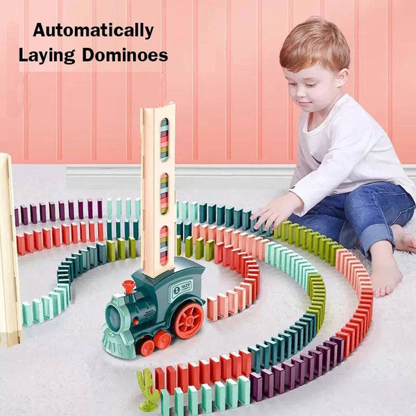 Electric Domino Train Set Automatic Laying Dominoes Brick Blocks