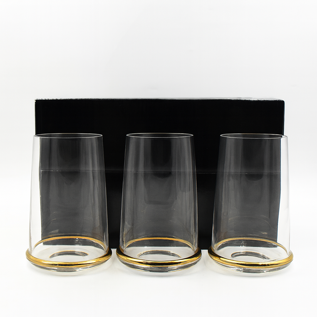 The "Tapered Flow" Gold-Footed Tumbler Set (6 pieces)