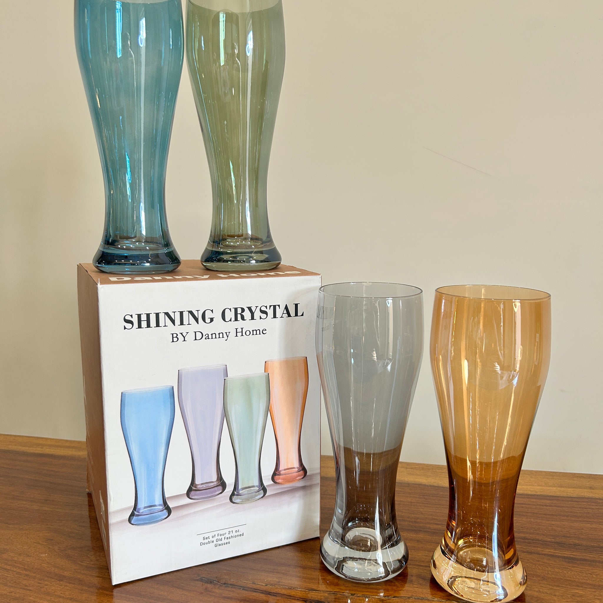 Danny Home Multicolour Tumbler Glass 4Pcs (430ml)