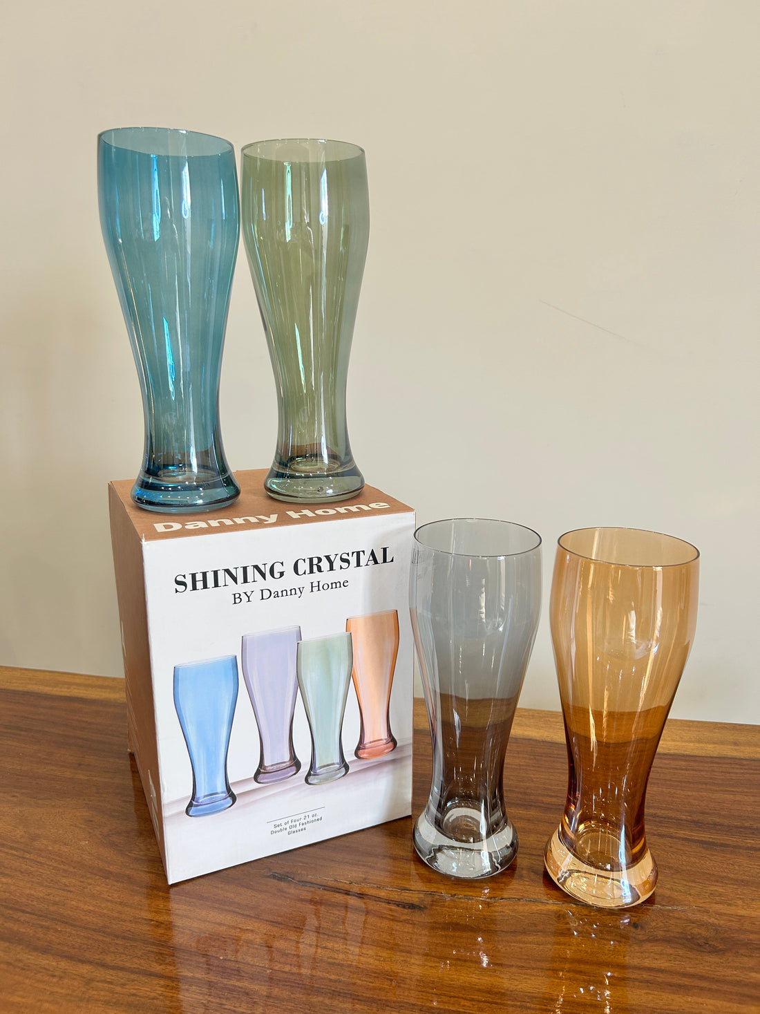 Danny Home Multicolour Tumbler Glass 4Pcs (430ml)