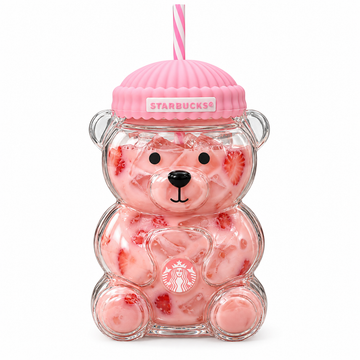 Starbucks Bearista Glass Cold Cup 20oz | Pink & Green