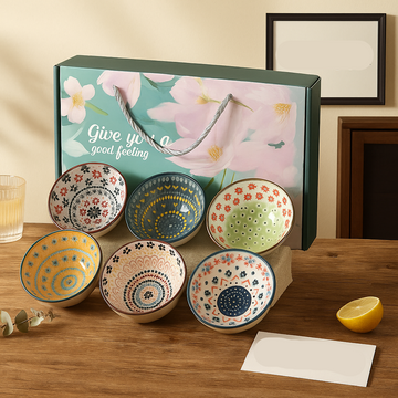 Exquisite Porcelain Bowl Set (6 pcs) – Microwave Safe