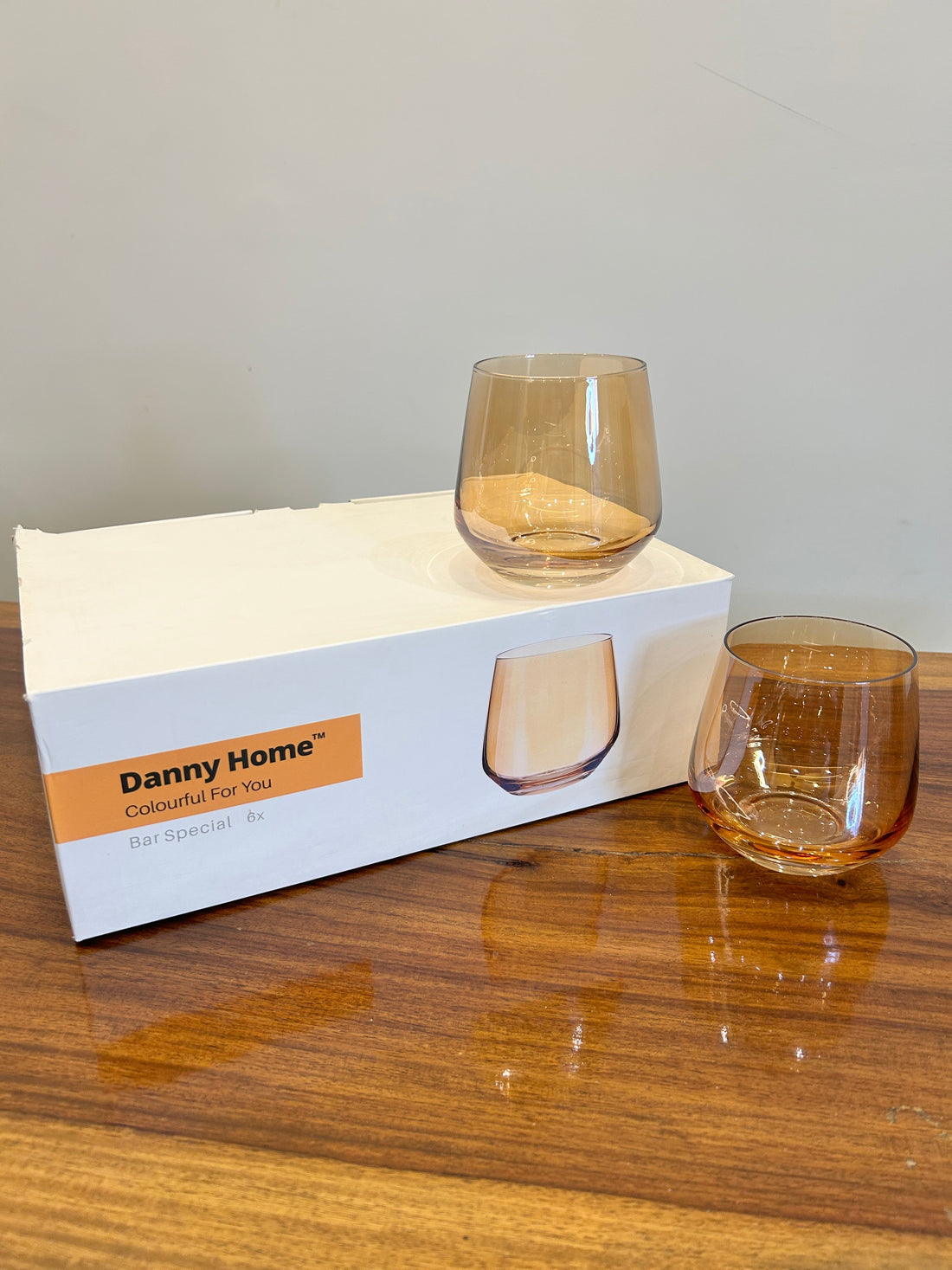 Danny Home Orange Bar Glass 6Pcs (360ml)