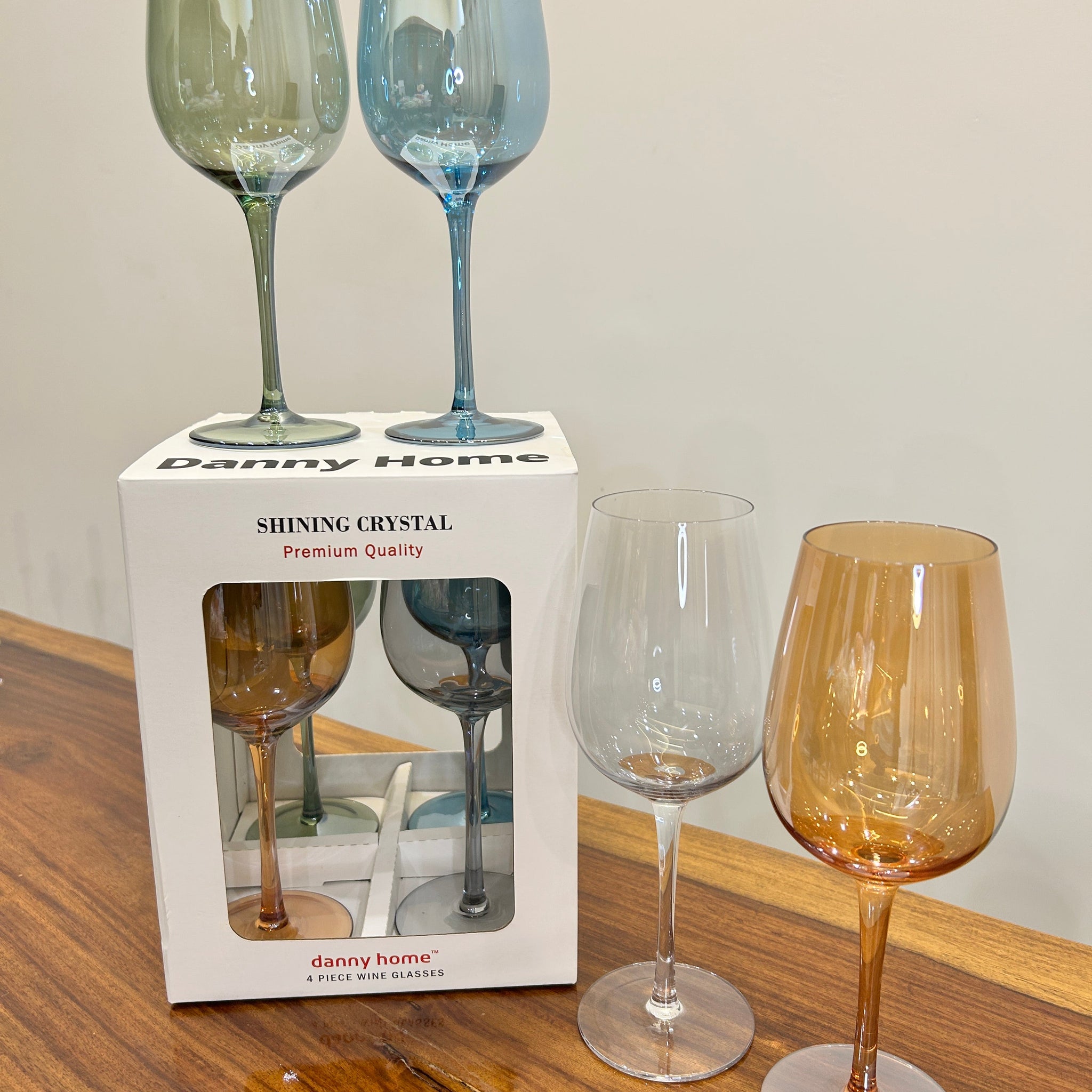 Danny Home Multicolour Wine Glass 4Pcs (450ml)