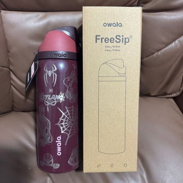 Owala Marvel Spider-Man FreeSip Stainless Steel Water Bottle – Burgundy Edition (32 oz / 945 ml)