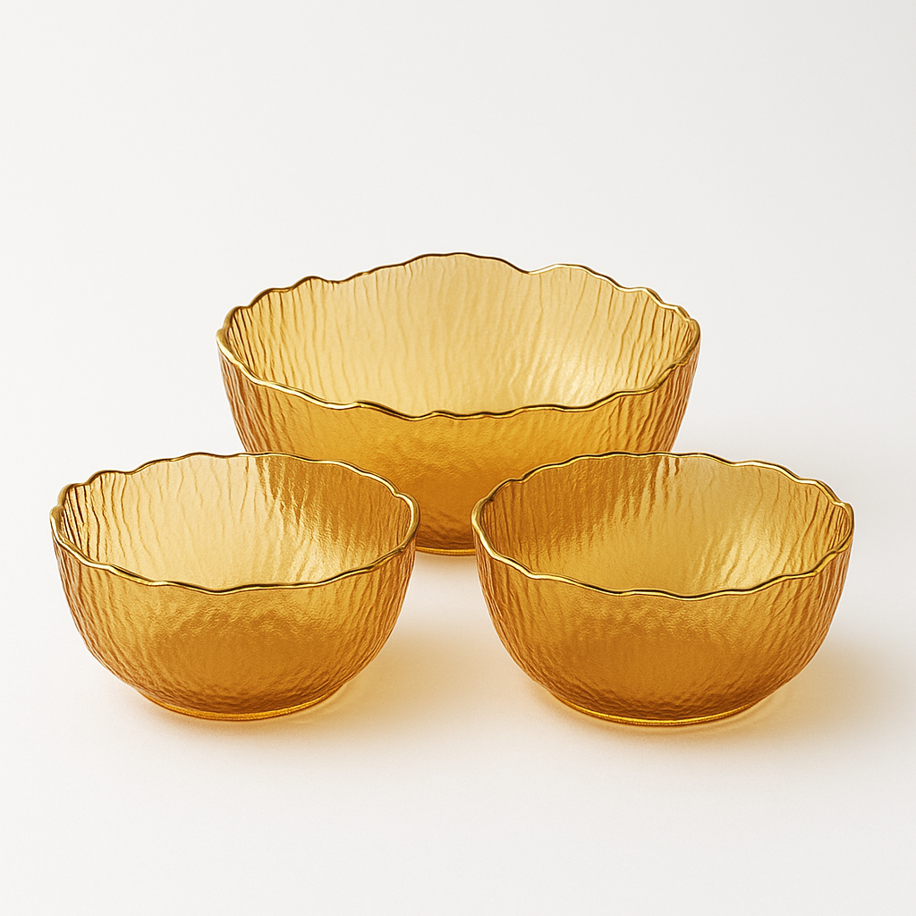 Amber Glow Ripple Serving Set (7-Piece)