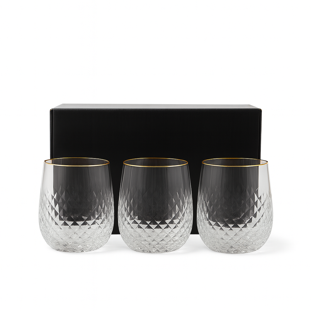 The "Brilliant Cut" Gold-Rim Glass Set ( 6 pieces)