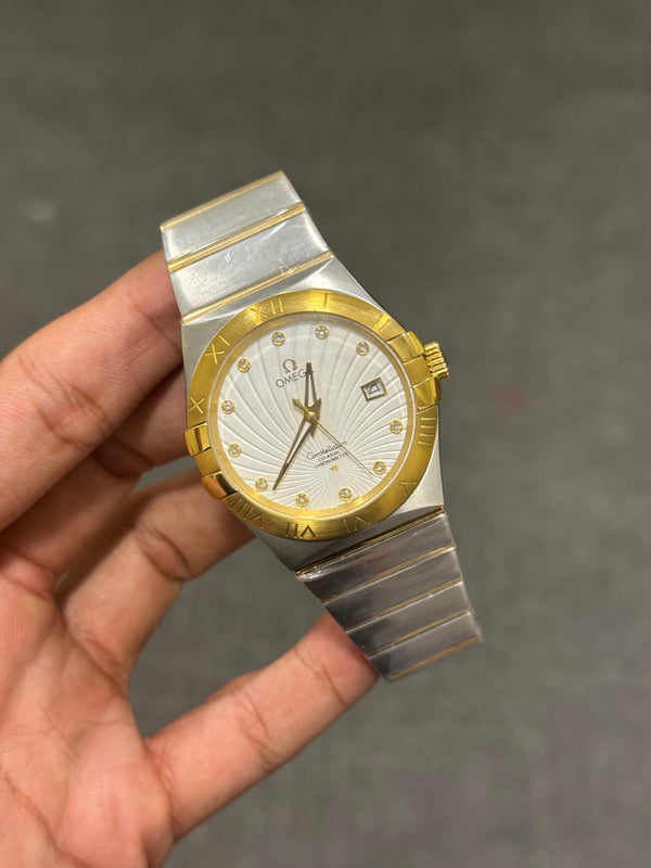 TWO TONE YELLOW GOLD WITH White DIAL WATCH