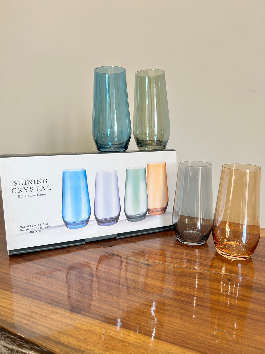 Danny Home Multicolour Glass 4Pcs (550ml)