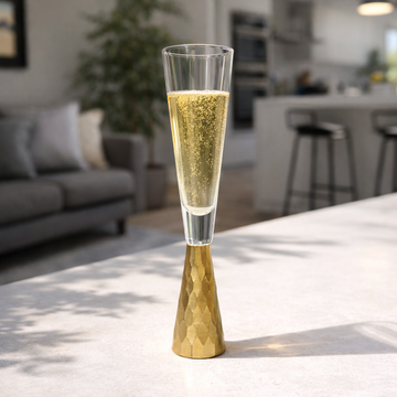 Hammered Champagne Flutes Glass - 4 Pcs