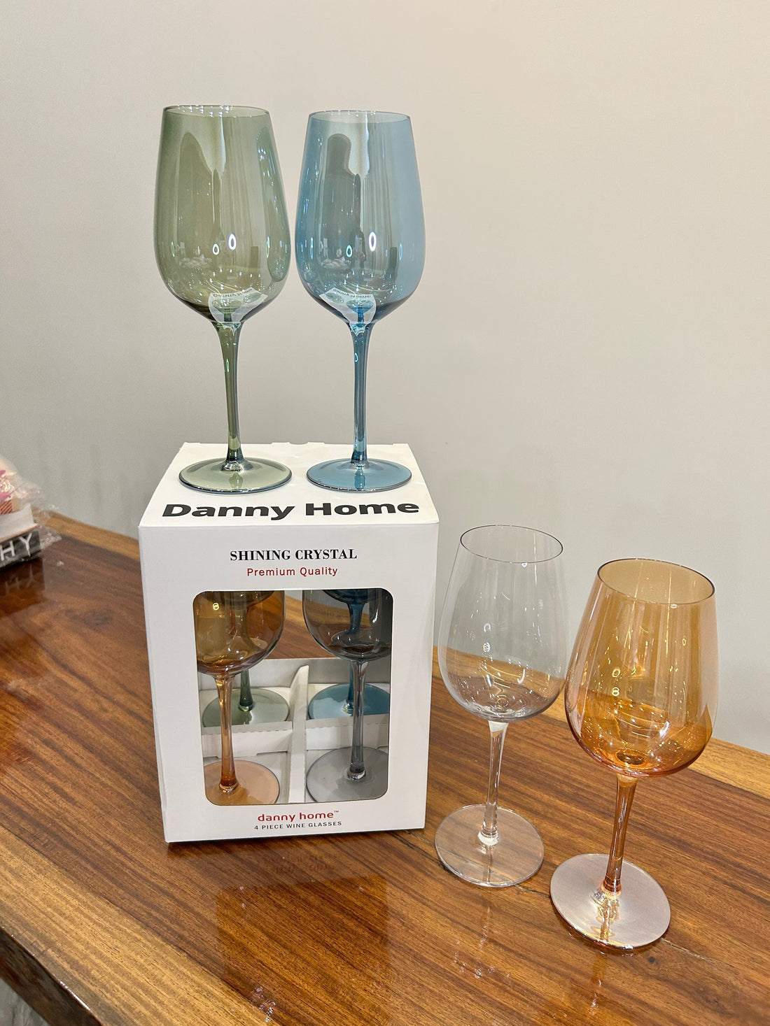 Danny Home Multicolour Wine Glass 4Pcs (450ml)