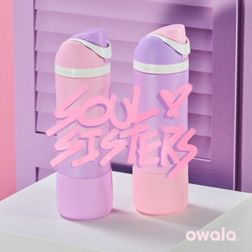 Owala FreeSip Stainless Steel Water Bottle – Soul Sisters Lavender Pink Ombre Limited Edition (24 oz / 710 ml)