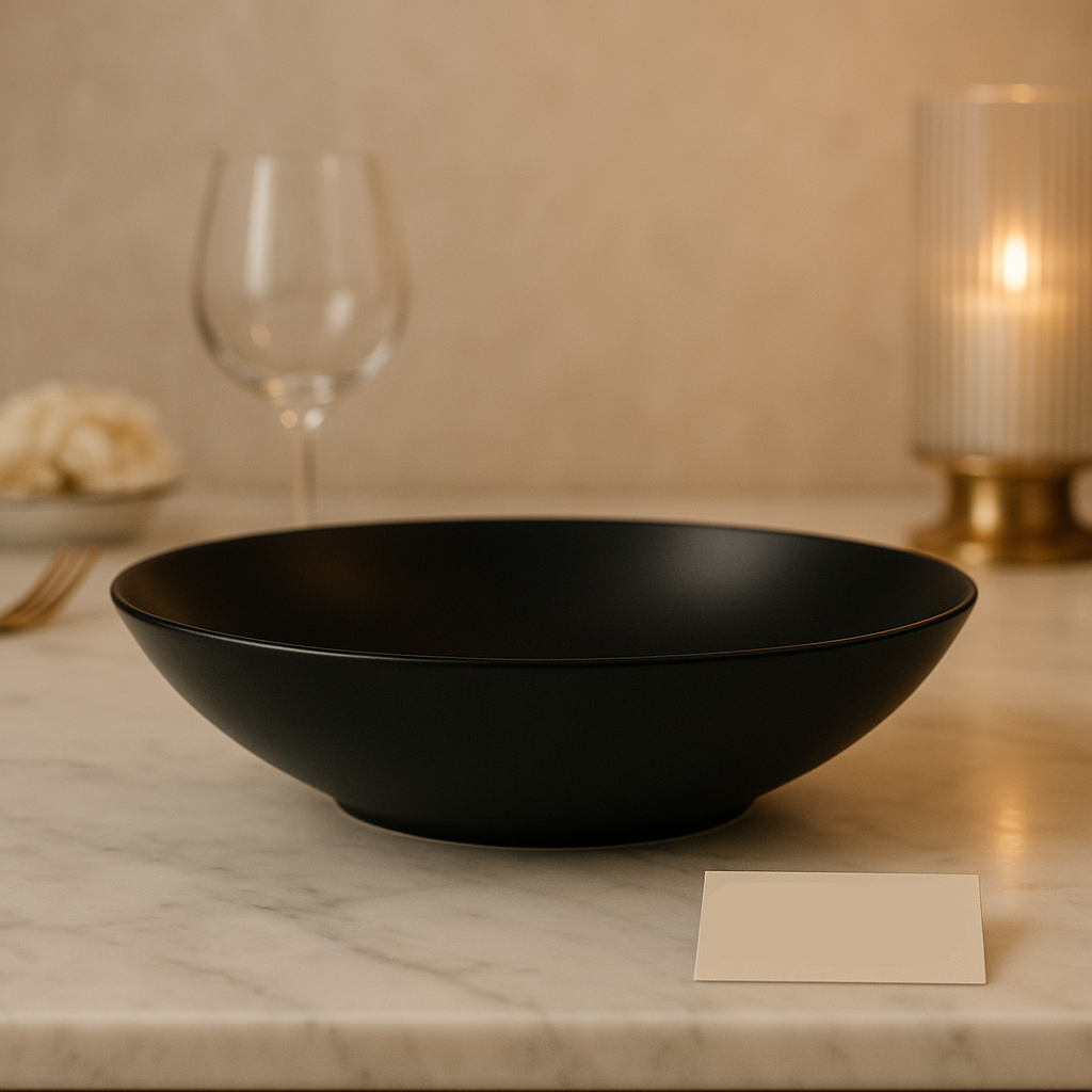 Matte Black Luxury Serving Bowl – Premium Minimalist Dining Ware
