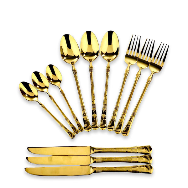 Premium Golden Cutlery Set (Set of 24)