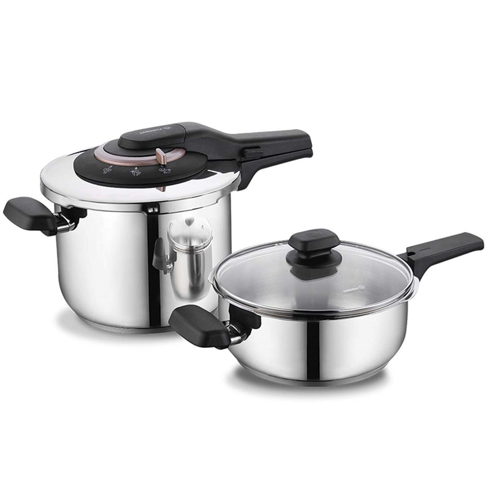 Korkmaz Vita Plus Quattro pressure cooker set 3L and 6L – HaulJunction
