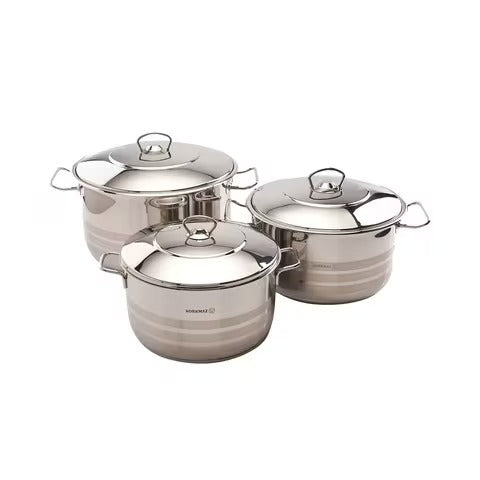 Large capacity silver pots – 8L, 10L, 15L cookware set in Pakistan