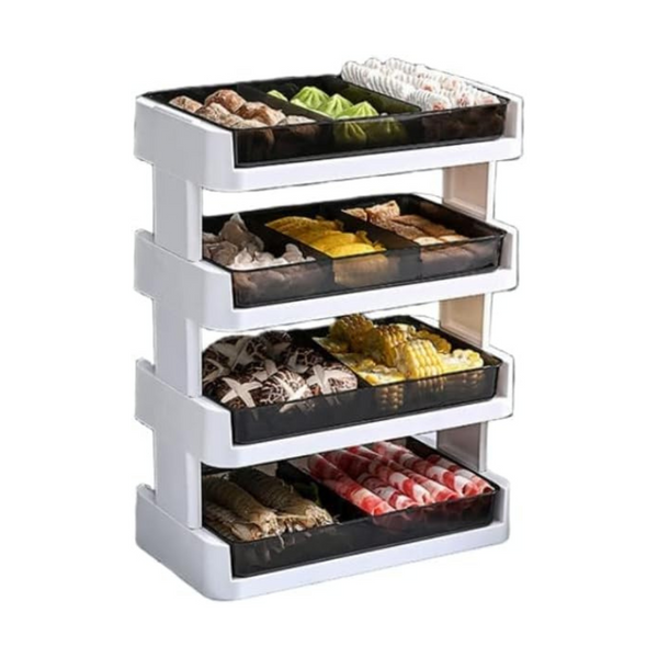 4 Layer Kitchen Stackable Tray Rack