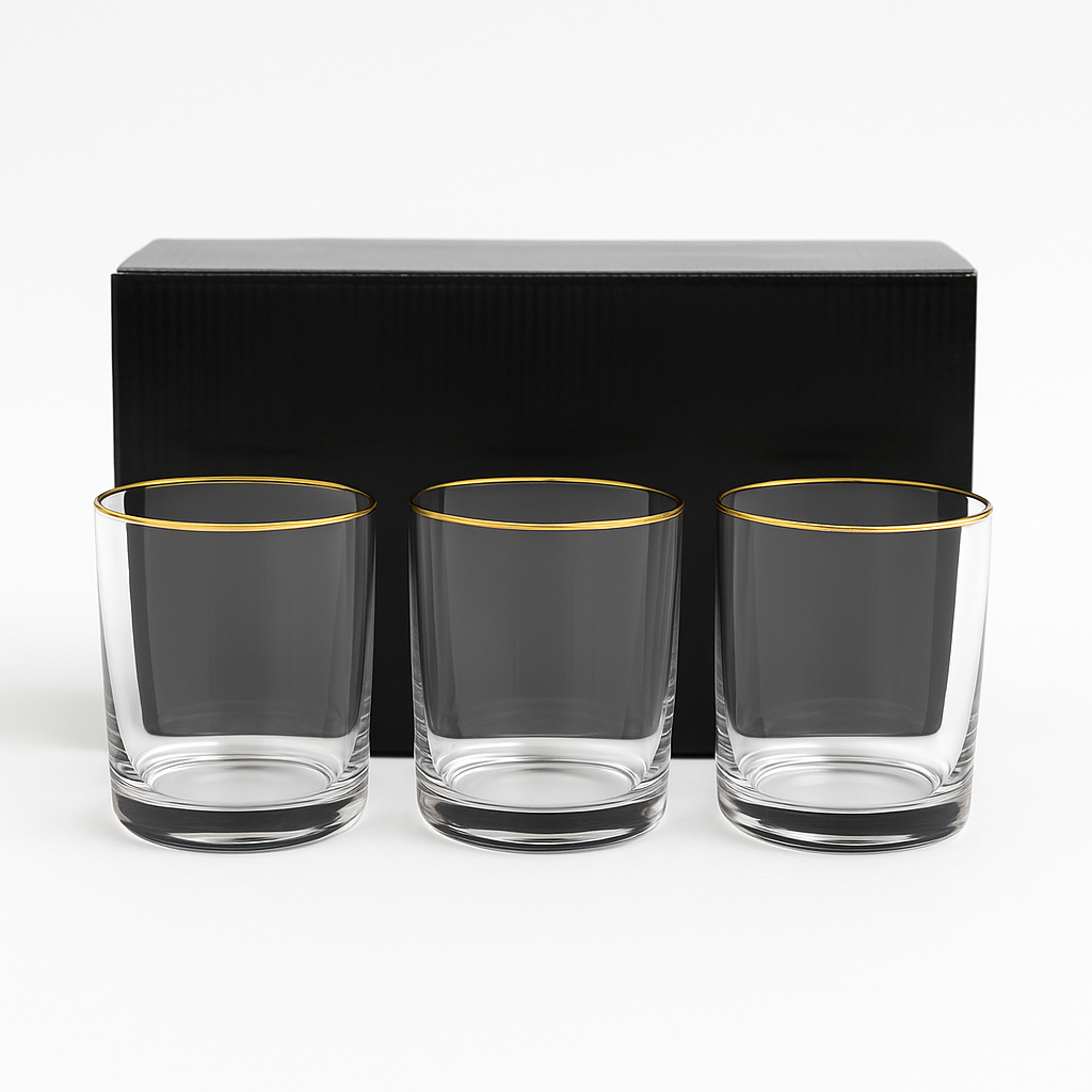 The "Golden Edge" Everyday Drinkware Set (6 pieces)