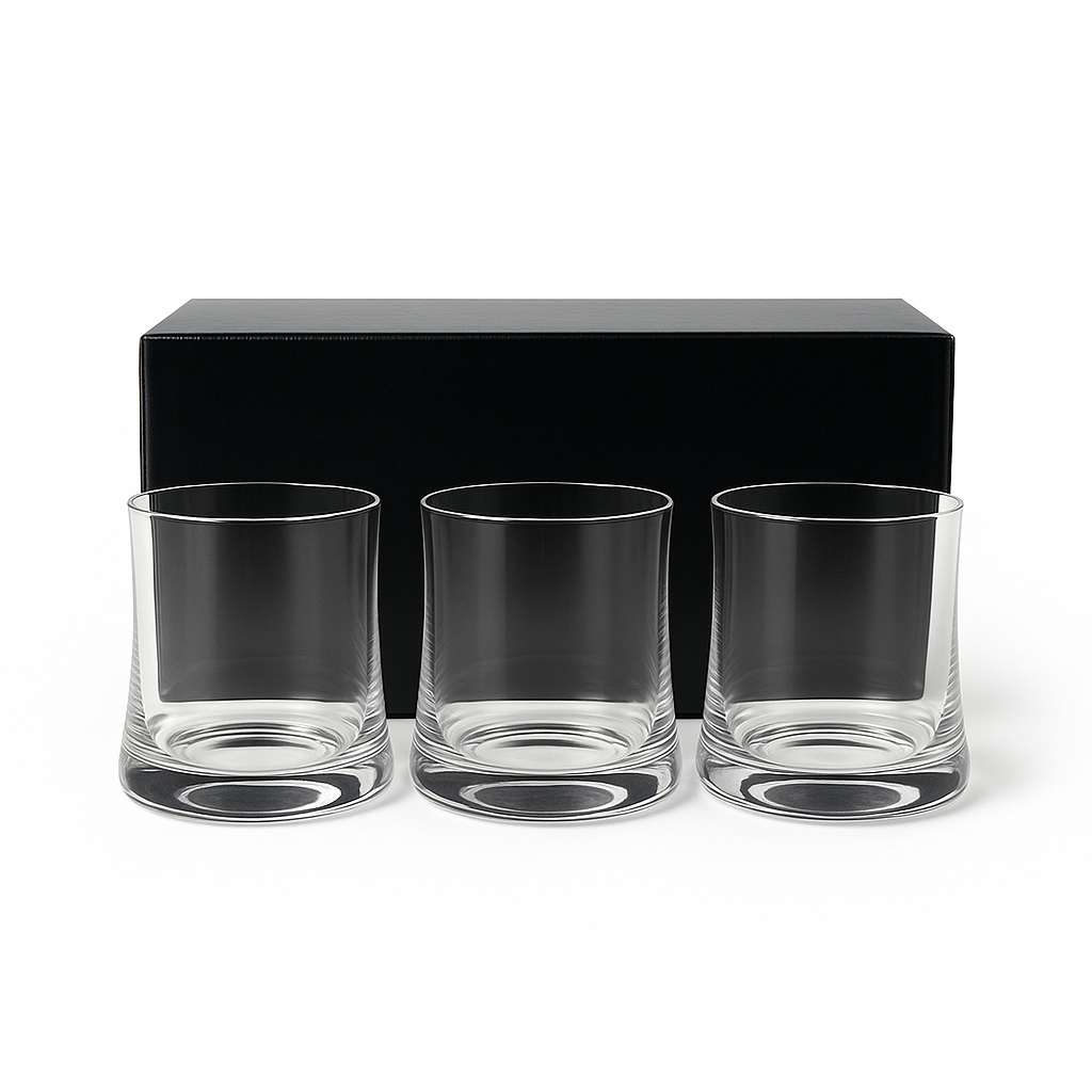 The "Curved Silhouette" Heavy-Base Glass Set (6 pieces)