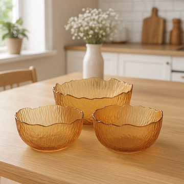 Amber Glow Ripple Serving Set (7-Piece)
